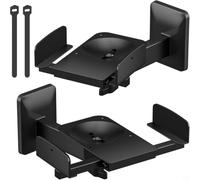 Wodsty Lot de 2 haut-parleurs - Montage mural - Double collier de serrage pivotant et inclinable - Compatible avec JBL pour Bose pour Klipsch - Métal robuste - Noir