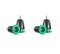 Wodsty Lot de 2 paires d'extrémités de guidon de vélo colorées en alliage d'aluminium, verrou d'extension sécurisé pour vélo de route, VTT, barre anti-poussière (vert)