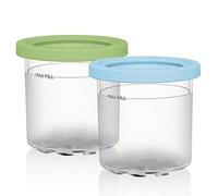 Wodsty Lot de 2 récipients à pinte de crème glacée avec couvercles, 473,6 g, de rechange pour cuisinart série NC299AMZ/NC300s, passent au lave-vaisselle, anti-fuite, pour machines à crème glacée à