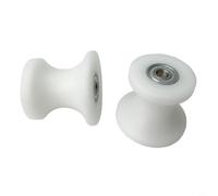 Wodsty Lot de 2 roues de machine abdominale pour dessous de verre AB de 38 mm, roulement 608ZZ, poulie en plastique haute capacité de charge de 46,7 mm, blanc