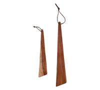Wodsty Lot de 2 spatules en bois de teck pour cuisiner, retourner et servir, construction robuste en bois naturel avec prise en main confortable, simple à nettoyer, pour poêles antiadhésives, design