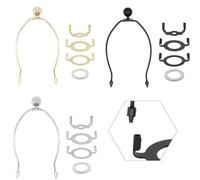 Wodsty Lot de 2 supports de lampe de 25,4 cm avec support de parasol amovible, support en métal pour lampes de table et lampadaires E26/E27, avec 3 types de selle et embouts - Noir
