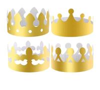Wodsty Lot de 20 Chapeaux Couronne Or 4 Styles Party | Quatre styles uniques inclus, pour cinq par modèle, variété pour amis et famille, ambiance festive garantie