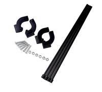 Wodsty Lot de 4 barres de toit en fibre de verre pour chariot pliable avant et arrière - Kit de montage pour cadre tubulaire carré de 1,5 cm - Noir