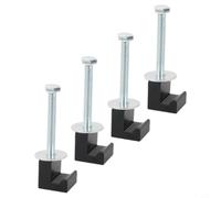 Wodsty Lot de 4 clips de fixation en forme de J en alliage d'aluminium pour boîte à outils de camion Noir/argenté