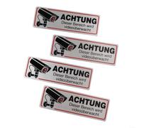 Wodsty Lot de 4 panneaux d'avertissement pour caméra de surveillance robuste