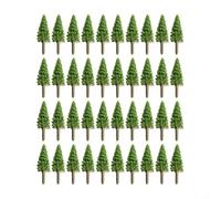 Wodsty Lot de 40 arbres miniatures en plastique pour ensembles de trains et dioramas de guerre, arbustes verts miniatures H 3,5 cm H 4,5 cm, décor paysage pour table de sable (H 3,5 cm)