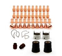 Wodsty Lot de 48 consommables pour torche plasma Eastwood Versa Cut 60A - Comprend des électrodes, buses, anneaux tourbillonnants, couvertures, support et guide à ressort pour lampe torche CB70