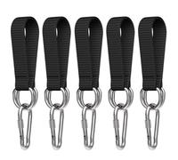 Wodsty Lot de 5 sangles de balançoire robustes en nylon avec mousquetons pour balançoire d'arbre, équipement de gym et accessoires de suspension d'extérieur 20 cm/30 cm/40 cm/50 cm de longueur