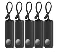 Wodsty Lot de 5 supports de piles AA pour Airtag AA étanche IPX7 - Boîtier en ABS durable pour 2 piles AA - Coque de protection résistante aux chocs pour une utilisation en extérieur - Noir