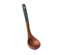 Wodsty Lot de 5 ustensiles de cuisine en bois avec cuillère et spatule, anti-adhésifs, marron