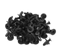 Wodsty Lot de 50 rivets de fermeture de pare-chocs avec trou de 6 mm en plastique noir pour Honda et fixation de porte