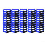Wodsty Lot de 50 sangles de filet de football, clips réglables en nylon pour clôture, crochets réutilisables à ajustement rapide pour tuyau d'arrosage et rideaux (bleu noir)