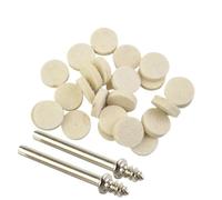 Wodsty Lot de 50 tampons de polissage ronds en feutre de laine de 25 mm avec 2 mandrins pour outil rotatif, beige