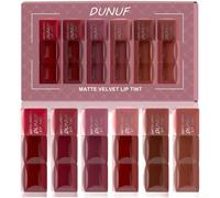 Wodsty Lot de 6 brillants à lèvres mat velouté - Longue durée - Léger | Pigment riche, finition veloutée, couleur durable, application facile, non collant