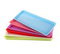 Wodsty Lot de 6 soucoupes rectangulaires en plastique pour pots de fleurs, plateau récupérateur d'eau pour intérieur ou extérieur