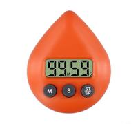 Wodsty Minuteur de douche numérique étanche, réveil programmable avec ventouse, économie d'énergie pour salle de bain, cuisine, orange (orange)