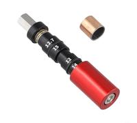 Wodsty Outil de démontage de bague d'amortisseur de vélo en alliage d'aluminium pour DU, kit d'installation avec bague de rechange de 14 mm, adaptateurs 12 mm et 12,7 mm, M6 x 90 mm, noir, rouge, doré