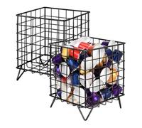 Wodsty Panier de rangement pour dosettes de café de grande capacité en métal pour 2 capsules - Noir, 13,7 x 13,7 x 16,5 cm