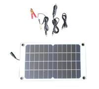 Wodsty Panneau solaire flexible 10 W 12 V - Chargeur semi-flexible monocristallin pour camping-car, bateau, camionnette, voiture et camping avec pince crocodile et chargeur de voiture