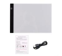 Wodsty Plaque lumineuse LED pour protection des yeux A4 3 luminosités Table à dessin PC blanc pour peinture broderie (A5)