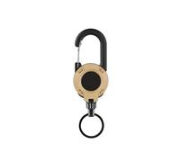 Wodsty Porte-clés rétractable avec câble en acier anti-perte de 60 cm et crochet à ressort pour clés, portefeuilles et badges, 4 options de couleur (noir, vert, kaki, blanc)