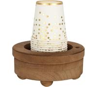 Wodsty Porte-gobelet en bois avec emplacement pour marqueur pour gobelets personnalisés, marron, 13 x 13 x 6 cm, pour fêtes, pique-niques, salles de bains et cuisines