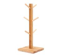 Wodsty Porte-tasses en bois avec 6 crochets, support mural en forme d'arbre pour la cuisine ou le bureau