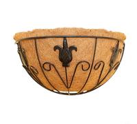 Wodsty Pot de fleurs mural créatif en fer avec fibre de coco pour intérieur et extérieur Noir 30,5 x 15 x 15 cm