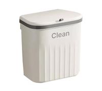 Wodsty Poubelle murale avec couvercle, 8,5 l/12 L, anti-odeurs, pour armoire de cuisine ou comptoir, blanc ou crème