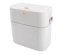 Wodsty Poubelle sans contact avec couvercle automatique pour cuisine, salle de bain et salon - Crm ou PVC blanc We Bin - Design peu encombrant pour les petites maisons et appartements 10 l