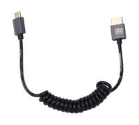 Wodsty pour câble ultra fin pour mini vers câble coaxial 8K @ 60Hz 48Gbps pour DSLR pour caméscope pour ordinateur portable HDTV Noir 50 cm (tête droite)
