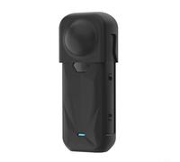 Wodsty pour insta360 X5 Coque de protection en silicone avec couvercle d'objectif intégré, étui souple léger pour une meilleure prise en main, design noir