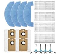 Wodsty Reacement Side Brosse, Mop Th, sac à poussière et kit de filtre pour Robostar 400 Us, pour Mid S5 Us, pour Conga 2299 pour Ultra Home et pour Genesis Uum Clners - Lot de 4 tartes