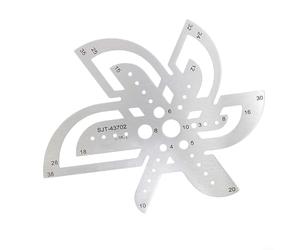 Wodsty Règle Gabarit en Acier Inoxydable pour Coins Arrondis, Outil de Mesure de Bracelet de Montre et Ceinture, Modèle de Perçage 6 mm, Artisanat Cuir(C)