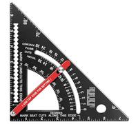 Wodsty Règle triangulaire de menuisier en alliage d'aluminium de 17,8 cm, équerre réglable pour mesurer les angles, vérifier les niveaux et marquer la disposition
