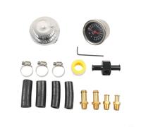 Wodsty Régulateur de pression de carburant 1-5 PSI avec manomètre pour carburateur, alliage de zinc réglable avec tuyau et adaptateurs 8 mm/10 mm (1)