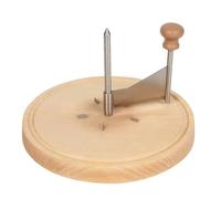 Wodsty Roulette à fromage élégante avec couvercle, base en acier inoxydable et bois de chêne européen, épingles à prise sûre, lame amovible simple à nettoyer, pour planches à charcuterie, salades