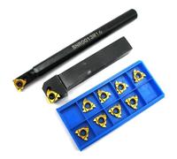 Wodsty SNR0013M16 et SER1616H16 Ensemble de porte-outils de tournage avec inserts en carbure 16ER AG60 et 16IR AG60 pour alésage et filetage de tour CNC, kit de 12 pièces