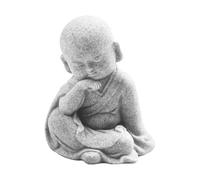 Wodsty Statuette de moine Bouddha sagesse Utilisation en extérieur et en intérieur, statue de jardin « Speak See No Evil », statue de jardin en grès non revêtu, décoration en résine, 4 x 5 x 6 cm