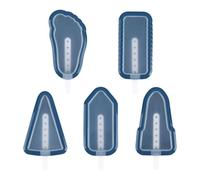 Wodsty Summer Homemade Moule à glace en silicone avec 5 formes pour sucettes glacées et friandises glacées Violet, bleu marine, jaune, vert
