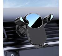 Wodsty Support de téléphone portable à gravité sur grille d'aération de voiture pour appareils mobiles Rotation à 360° avec poignée en caoutchouc antidérapante pour iPhone Samsung Noir