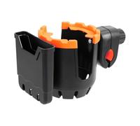 Wodsty Support réglable 2 en 1 pour boisson et téléphone pour poussette de bébé, scooter, vélo pour bouteilles jusqu'à 8,5 cm, convient aux guidons de 24,5 cm, orange/vert/noir