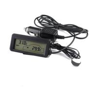 Wodsty Thermomètre numérique LCD de voiture 12 V avec capteur extérieur, compteur de température intérieur/extérieur pour voiture, rétroéclairage bleu, câble de 1,5 m