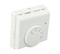 Wodsty Thermostat Mécanique pour Chauffage au Sol, Commutateur Marche/Arrêt, Réglage 10-30°C, 220V 10A, Boîtier ABS Blanc