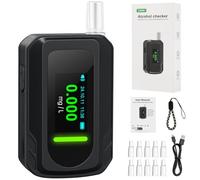 woeaozy Ethylotest Electronique - Alcootest avec capteur électrochimique et Commande à 1 Bouton, Ethylometre avec 10 Embouchures, Test Alcoolémie précis de la Police