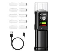 woeaozy Ethylotest - Ethylotest Electronique avec 10 Embouchures, Alcotest Numerique, ethylometre mesures de Haute précision, pour Tests personnels domestiques