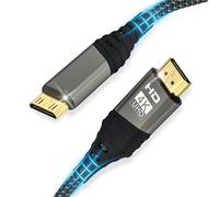woednx Mini HDMI vers HDMI,mini hdmi Câble 2M 4K@60HZ 1080P Tresse en nylon Prend en charge Ethernet,UHD,3D,HDR,ARC,Mini HDMI Compatible avec Nikon D7100 Canon EOS RP/R,Raspberry Pi Zero/Zero W etc