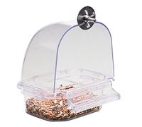 Woedpez Accessoires pour oiseaux transparents Cage à oiseaux Mangeoire en plastique Utilisation et nettoyage Plastique durable de qualité alimentaire Cadeau pour oiseaux Cage à oiseaux
