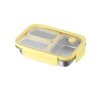 Woedpez Boîte à Lunch Plateau Inox 316L Trois Compartiments 800 Ml, B | Plateau de 316 L, couvercle transparent verrouillé pour le stockage dans les déplacements, utilisation quotidienne,